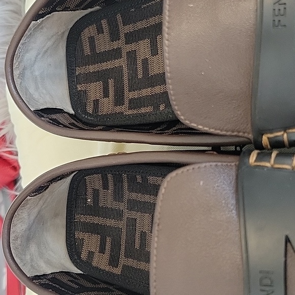 FENDI Zucca Moccasin Logo Leather Loafer for Men - Picture 4 of 17